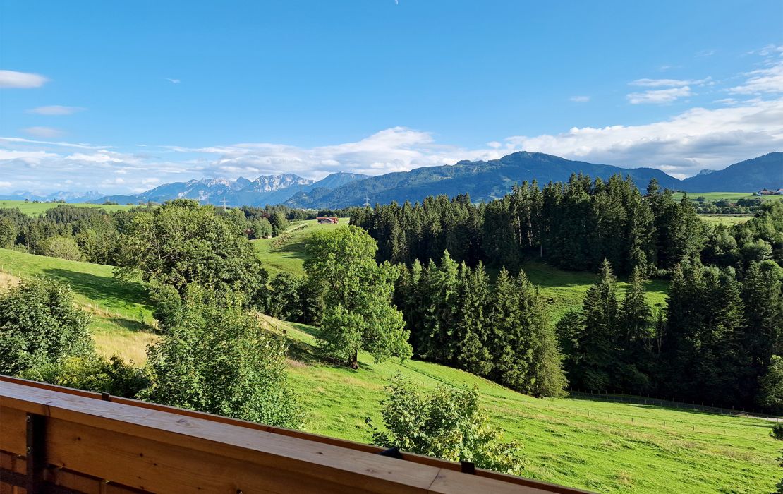 Ausblick aus der Ferienwohnung Alpennest, Ferienhof Weitblick