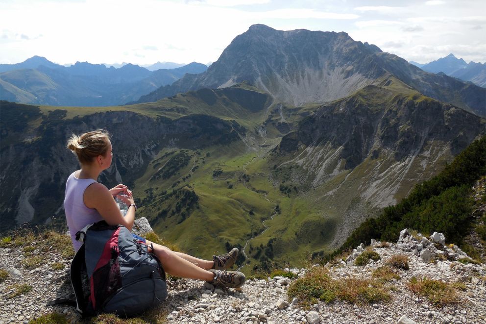 Blick von der Rhonespitze aufs Gaishorn