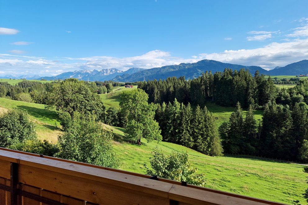 Ausblick aus der Ferienwohnung Alpennest, Ferienhof Weitblick